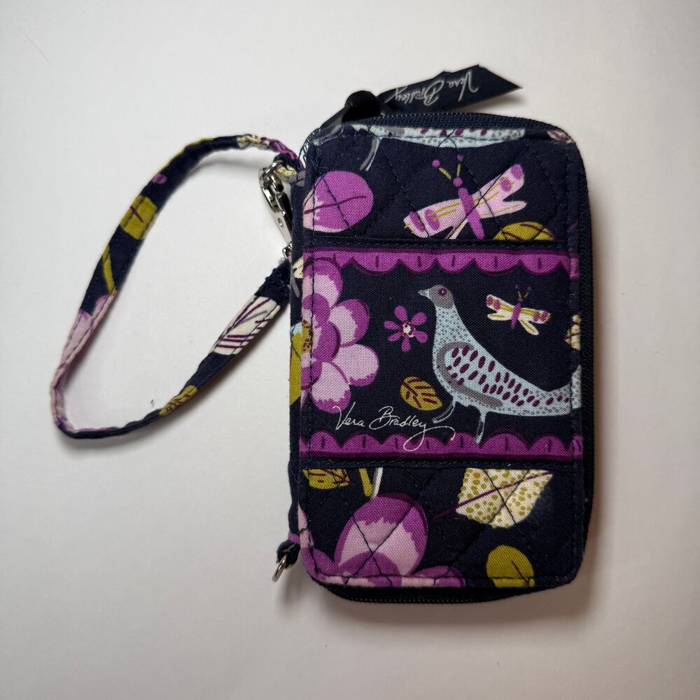 Vera Bradley Nightingale Floral Bird Print Carry It All Wristlet Wallet